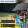 4G 4K 30FPS Solar Trail Camera Outdoor Wildlife Camera Motion Activated IP66 Waterproof with 140ºViewing Angle No Glow Night Vision SIM Card APP Contr