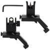 45 Degree Offset Rear Front Flip Up Sights Fiber Optics Aluminum Sights Tactical Folding Back Up Sight Set with Red Green Dots Fit Picatinny Weaver Ra