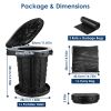 Retractable Portable Toilet Collapsible Portable Potty for Adults Emergency Toilet Kit with Adjustable Height Lid 20 Garage Bags Carry Bag for Camping