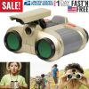 4X30 Kids Toy Night Vision Binoculars with Pop-Up LED Light Portable Neck Strap for Watching Hiking Travelling