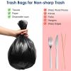 5 Rolls Overall 50 Count Black Garbage Bags Disposable Trash Bags Trash Can Liners Unscented Leak Resistant for Camping Toilet Home Office