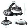 Rechargeable Headlamp 20000 Lumen LED Headlight 6 Modes Headlamp Flashlight for Camping Cycling Hiking Hunting Emergency