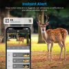 4G 4K 30FPS Solar Trail Camera Outdoor Wildlife Camera Motion Activated IP66 Waterproof with 140ºViewing Angle No Glow Night Vision SIM Card APP Contr