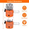 2000W 2 In 1 Camping Stove Tent Heater Outdoor Gas Stove Portable Backpacking Stove with 3 Modes 360° Radiant Heating for Camping Hiking Picnic BBQ