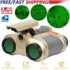 4X30 Kids Toy Night Vision Binoculars with Pop-Up LED Light Portable Neck Strap for Watching Hiking Travelling