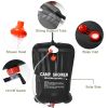 Portable Solar Heated Shower Bag Camping Shower Bath Water Bag 5 Gallons w/ On-Off Switchable Shower Head