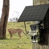 4G 4K 30FPS Solar Trail Camera Outdoor Wildlife Camera Motion Activated IP66 Waterproof with 140ºViewing Angle No Glow Night Vision SIM Card APP Contr
