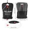Portable Solar Heated Shower Bag Camping Shower Bath Water Bag 5 Gallons w/ On-Off Switchable Shower Head