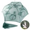 Fishing Trap Net Portable Folded Fishing Bait Trap Shrimp Minnow Crab Bait Net 6 Sides 6 Holes Crayfish Cast Mesh Trap Automatic