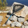 Foldable Fishing Net With Aluminum Alloy Rod EVA Handle Durable 5MM Hexagonal Nano Coating Nylon Mesh Collapsible Landing Net Safe Fish Catching or Re