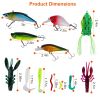 383Pcs Fishing Lures Tackle Box Bass Fishing Animated Lure Crankbaits Spinnerbaits Soft Plastic Worm Saltwater Freshwater Fishing Kit