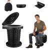 Retractable Portable Toilet Collapsible Portable Potty for Adults Emergency Toilet Kit with Adjustable Height Lid 20 Garage Bags Carry Bag for Camping