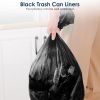 5 Rolls Overall 50 Count Black Garbage Bags Disposable Trash Bags Trash Can Liners Unscented Leak Resistant for Camping Toilet Home Office