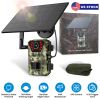 4G 4K 30FPS Solar Trail Camera Outdoor Wildlife Camera Motion Activated IP66 Waterproof with 140ºViewing Angle No Glow Night Vision SIM Card APP Contr