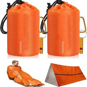2packs Emergency Sleeping Bag; Lightweight Survival Sleeping Bags Thermal Bivy Sack; Portable Emergency Blanket For Camping; Hiking; Outdoor Activity