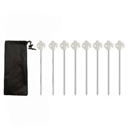8pcs Ground Nails; Tent Stakes; Garden Stakes; Heavy Duty Stakes; Camping Tent Pegs; Glowing Ground Pegs; Awning Steel Pegs; Wind Rope Pegs