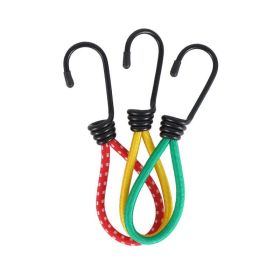 3pck Bungee Cords With Hooks 6 Inch Heavy Duty Rubber Elastic Straps For Tarps; Tents; Wire Racks; Camping Trucks; Boats; Elastic Cords