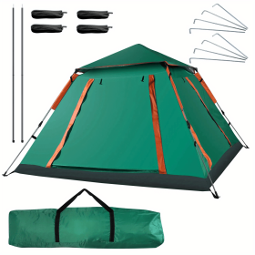 Muti-Person Outdoor Automatic Quick Opening Camping Tent with Mesh Windows. Made of Oxford Fabric, Comes with Portable Bag & Moisture - Proof Mat.