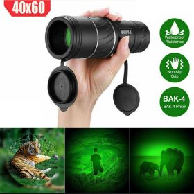 40x60 Day Night Vision HD Optical Monocular Hunting Camping Handheld Telescope Life Waterproof, Anti-Fog