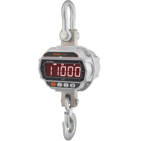 VEVOR Digital Crane Scale, 11000 lbs/5000 kg, Industrial Heavy Duty Hanging Scale with Remote Control, Cast Aluminum Case & LED Screen (Silver)