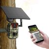 4G 4K 30FPS Solar Trail Camera Outdoor Wildlife Camera Motion Activated IP66 Waterproof with 140ºViewing Angle No Glow Night Vision SIM Card APP Contr