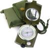 Military Lensatic Sighting Compass; Survival Tactical Backpacking Compact; Handheld Gear With Carry Bag; Waterproof Compass