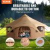 VEVOR Canvas Tent, 4 Seasons 5 m/16.4 ft Bell Tent, Canvas Tent for Camping with Stove Jack, Breathable Yurt Tent for up to 8 People,