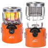 2000W 2 In 1 Camping Stove Tent Heater Outdoor Gas Stove Portable Backpacking Stove with 3 Modes 360° Radiant Heating for Camping Hiking Picnic BBQ