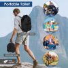 Retractable Portable Toilet Collapsible Portable Potty for Adults Emergency Toilet Kit with Adjustable Height Lid 20 Garage Bags Carry Bag for Camping