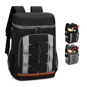 Cooler Backpack 36 Can Leakproof Insulated Cooler Backpack with 25L/6.6Gal for Picnic Camping Beach Hiking Fishing Travel (Option: CoolerBackpack(Black))