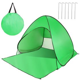 Pop Up Beach Tent Sun Shade Shelter Anti-UV Automatic Waterproof Tent Canopy for 2/3 Man w/ Net Window Storage Bag for Outdoor Beach Camping Fishing P (Color: green)