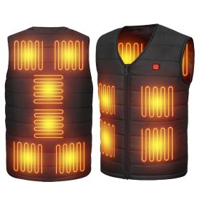 Heat Jacket Vest 3 Heating Gear Adjustable USB Heated Vest Warm Heat Coat Vest with 10 Heating Pads For Men Women Winter Outdoor Activity (size: 2XL)