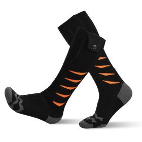 Heated Socks for Men Women Electric Heating Socks with APP Control 5000mAh Battery Rechargeable Thermal Socks Winter Warm Socks for Skiing Hiking Camp (Color: OrangeLeaf)