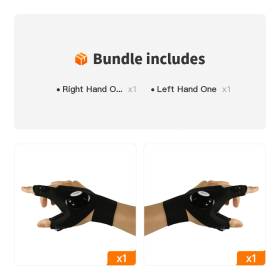 1pc rechg. Led Flashlight Fishing Gloves w/ Hook-&-loop Fastener For outdr Fishing Camping Hiking; Christmas Gifts For Dads Boyfriends Husband (Color: Right_Hand_One+Left_Hand_One)