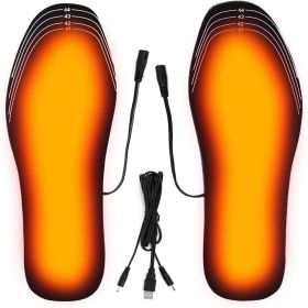 USB Chargeable Heating Insoles; Warm Shoe Insert For Winter Outdoor Activities (Color: black, size: Size Scalable (35-45))