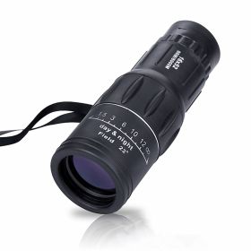 Adjustable Focus Monocular Telescope For Outdoor Navigation Hunting Bird Watching Super Foot Bowl Game Watching (Color: black)