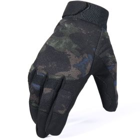 Tactical Gloves Camo Military Army Cycling Glove Sport Climbing Paintball Shooting Hunting Riding Ski Full Finger Mittens Men (Color: A9_CamoBlack, size: S)