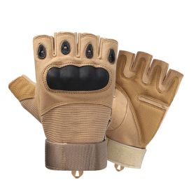 Tactical Military Gloves Shooting Gloves Touch Design Sports Protective Fitness Motorcycle Hunting Full Finger Hiking Gloves (Color: Khaki_2, size: XL)