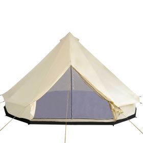 Outsunny 16.5' Large Family Tent 10 Persons Waterproof Teepee Bell Tents Hunting Camp Huge Four Season (Color: default)
