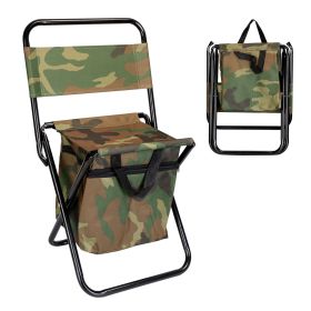 Foldable Fishing Chair With Backrest Built-In Cooler Bag Portable Handle Outdoor Lightweight Fishing Stool For Camping Hiking Hunting (Type: Fish_Chair)