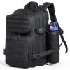 Tactical Backpack 25L Backpack w/ Molle & 3 Compartments For Hiking Rucksack w/ Bottle Holder