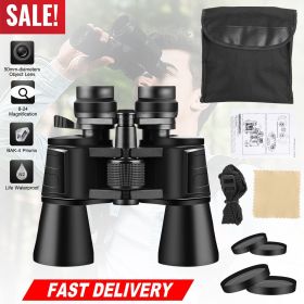 Portable Zoom Binoculars with FMC Lens Low Light Night Vision for Bird Watching Hunting Sports Events Concerts Adults Kids (Color: black)