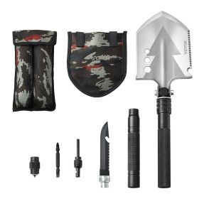 Survival Shovel 8 in 1 Camping Shovel Folding Multitool Portable Compact (Default: Default)