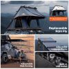 Adventurer Pro Rooftop Tent Hard Shell w/ USB Outlet, Side Awning, Replaceable Rain Fly&Luggage Racks for 4 Season Camping, Aluminum Pop Up 2-3 Person
