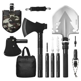 Survival Shovel Survival Axe 16-in-1 Camping Folding Shovels with Hatchet (Product Configuration: Axe + Shovel + Tool Bag)