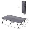 Outsunny 2 Person Folding Camping Cot for Adults, 50" Extra Wide Outdoor Portable Sleeping Cot with Carry Bag, Beach Hiking