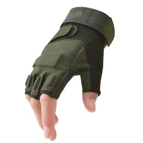 Outdoor Tactical Gloves Airsoft Sport Gloves Half Finger Military Men Women Combat Shooting Hunting Fitness Fingerless Gloves (Gloves Size: S, Color: Army_Green)