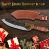 Qulajoy Boning Knife - Hand Forged Camping Knife 7Cr17MOV Blade - Dragon Head Handle & Leather Sheath - Unique Dragon Style - Viking Knife
