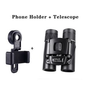 500X25 / 300X25 Professional Folding Small Compact Lightweight binocs; Long Range Zoom Telescope w/ Storage Bag For Hiking hntg Travel Super Foot Bowl (Items: 500x25_Set)