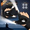1pc rechg. Led Flashlight Fishing Gloves w/ Hook-&-loop Fastener For outdr Fishing Camping Hiking; Christmas Gifts For Dads Boyfriends Husband